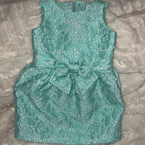 Preowned Gymboree Sleeveless Lace Dress. Aqua Color. Sz 4. Toddler Girls.